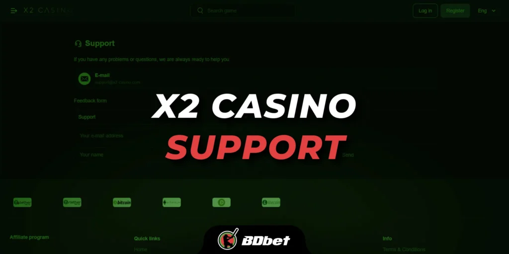 Technical Support at X2 Casino