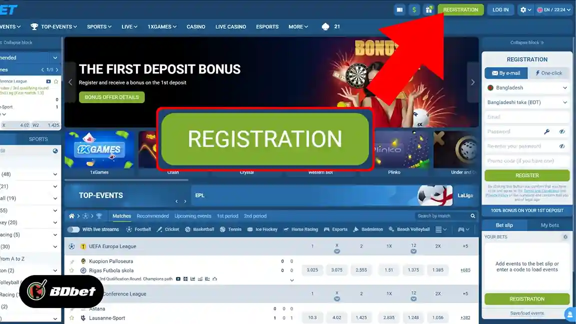 Click on the ‘Registration’ at the top right of the homepage.