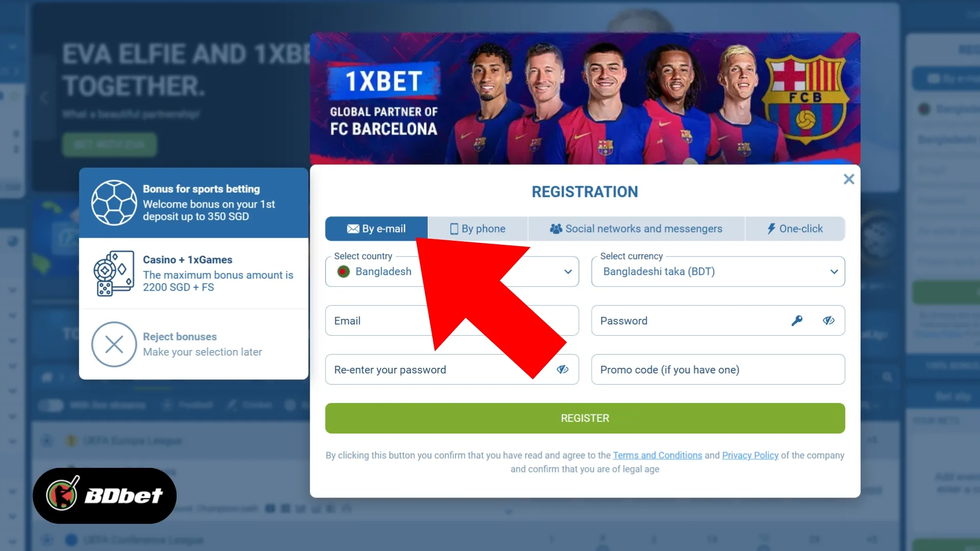 You will find four different registration methods. Choose your suitable registration method.