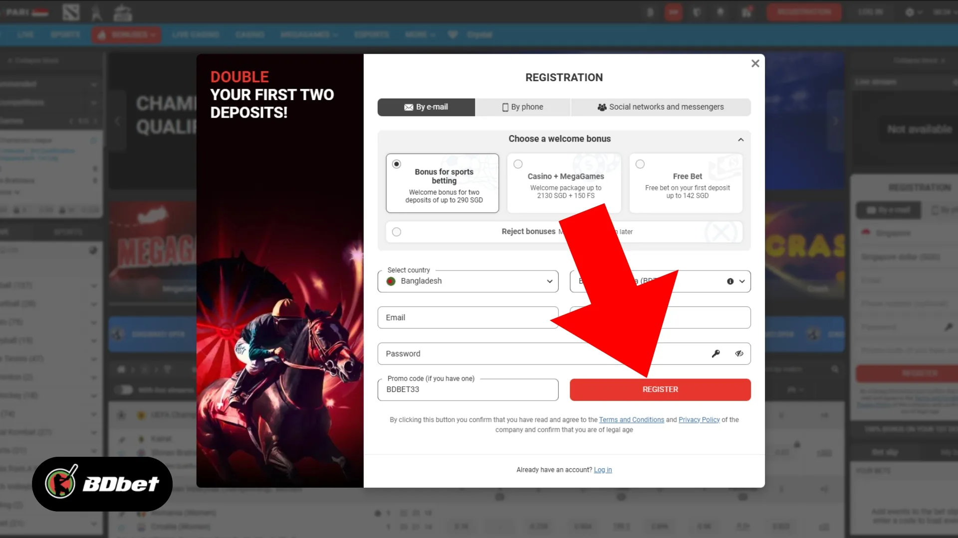 Accept the terms and conditions and click on ‘Register’ to complete your registration process.