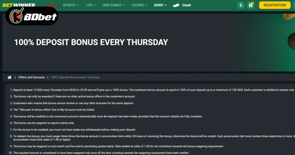 Betwinner bonus