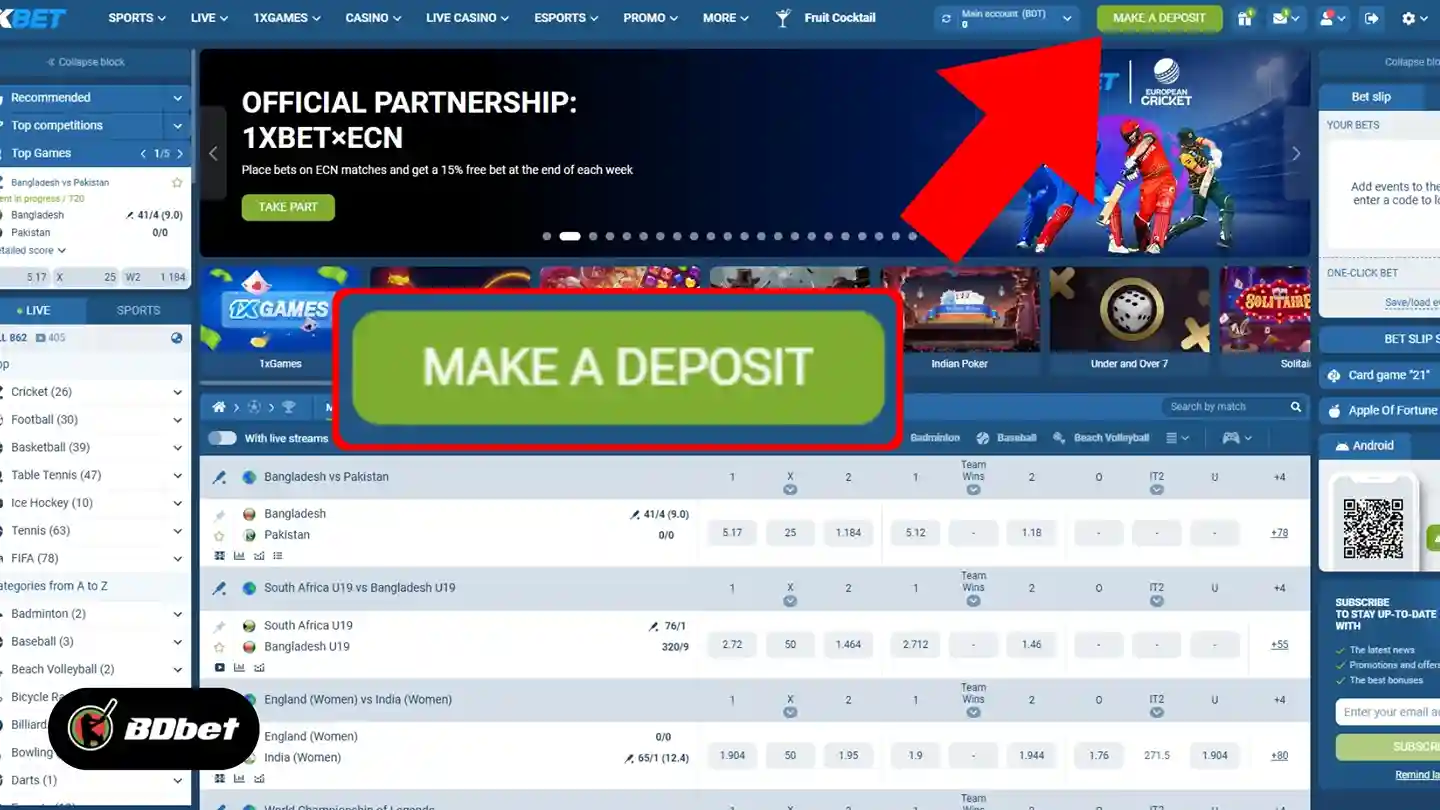 Deposit funds.