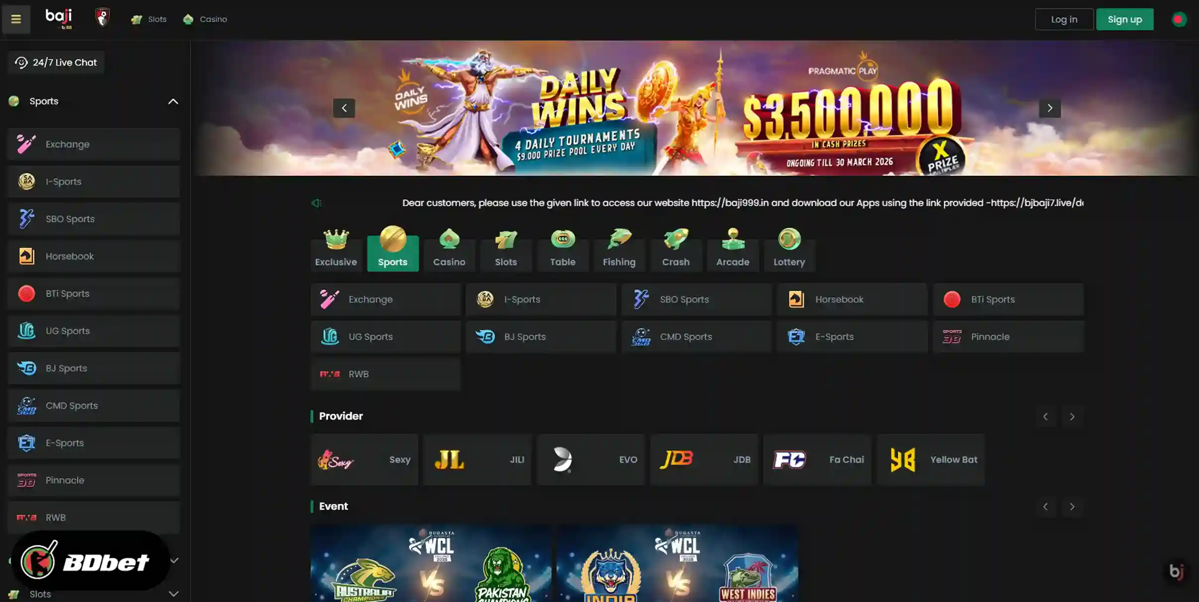 Baji365 for Sports Bettors