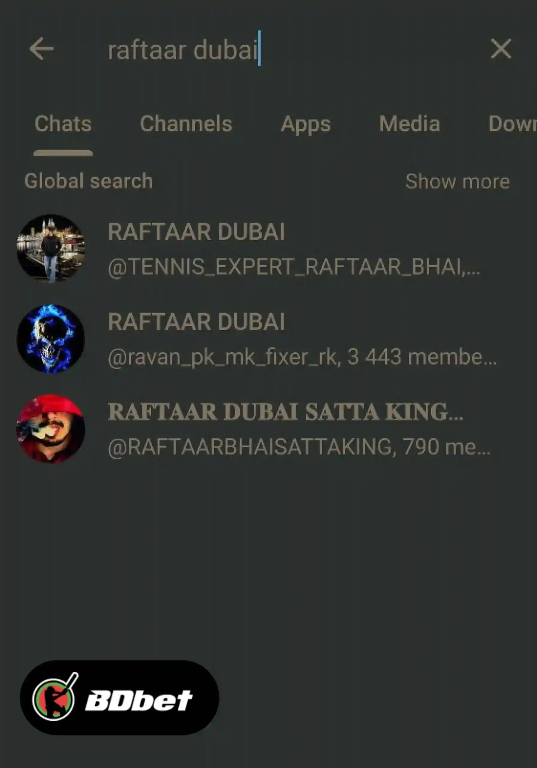 Search for Channels: