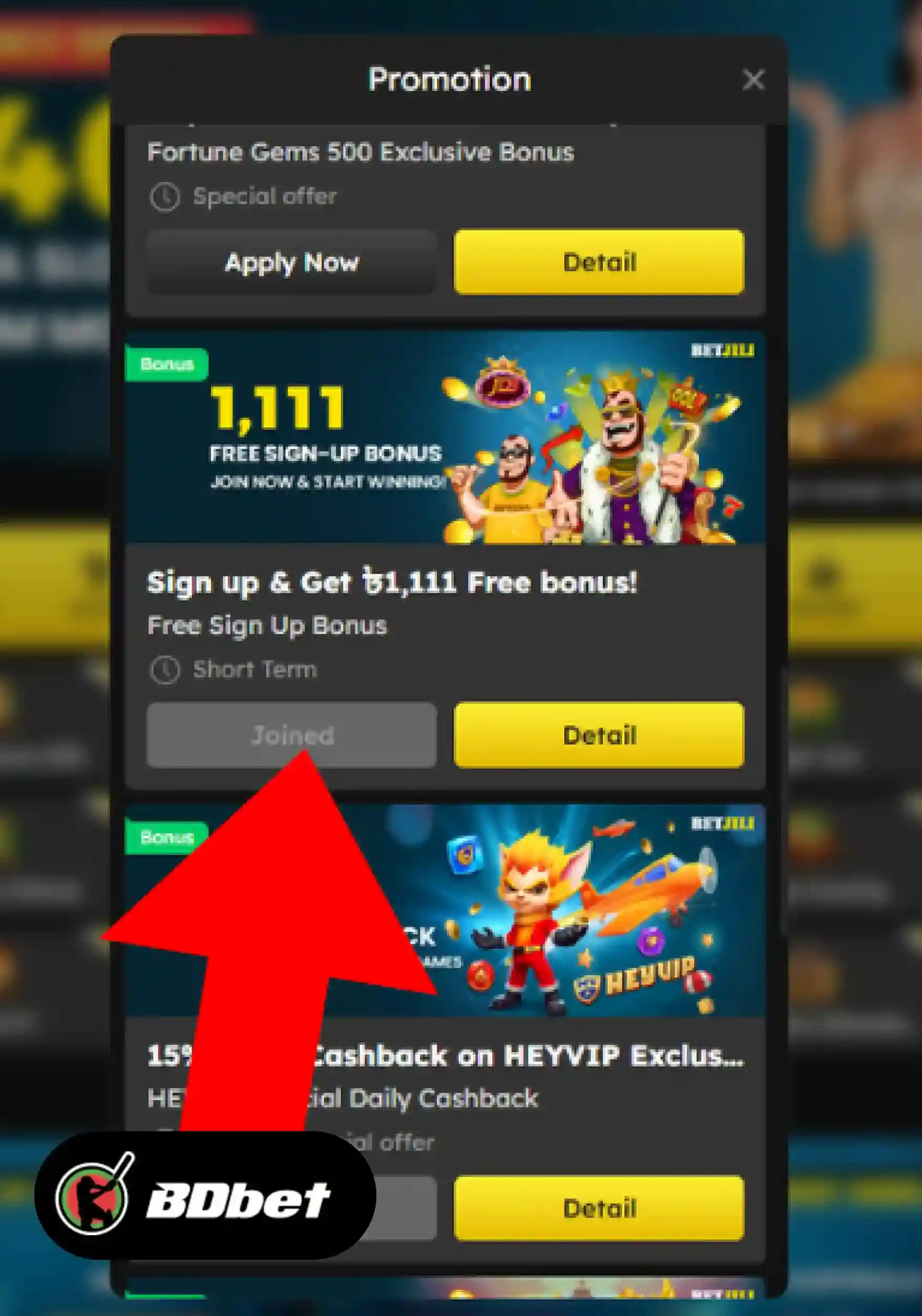 Activate the Bonus