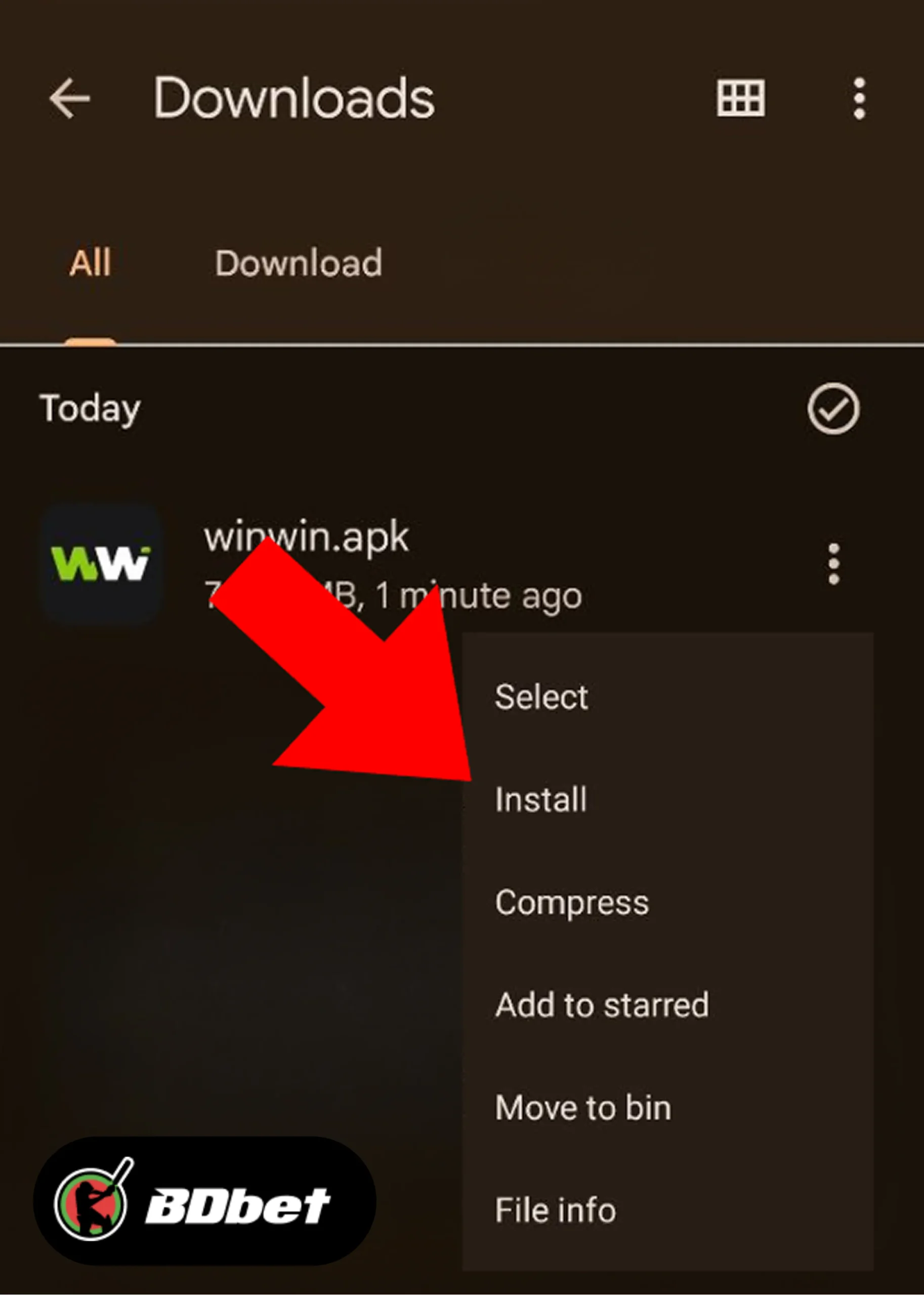 Step 3. Tap on the APK File