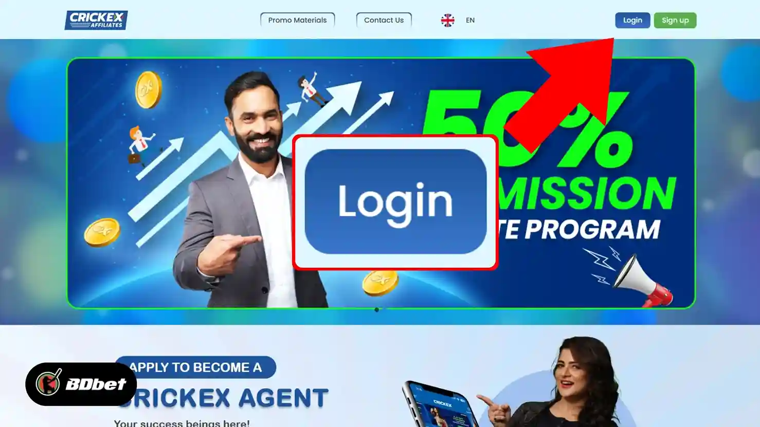 Click on Affiliate Login: