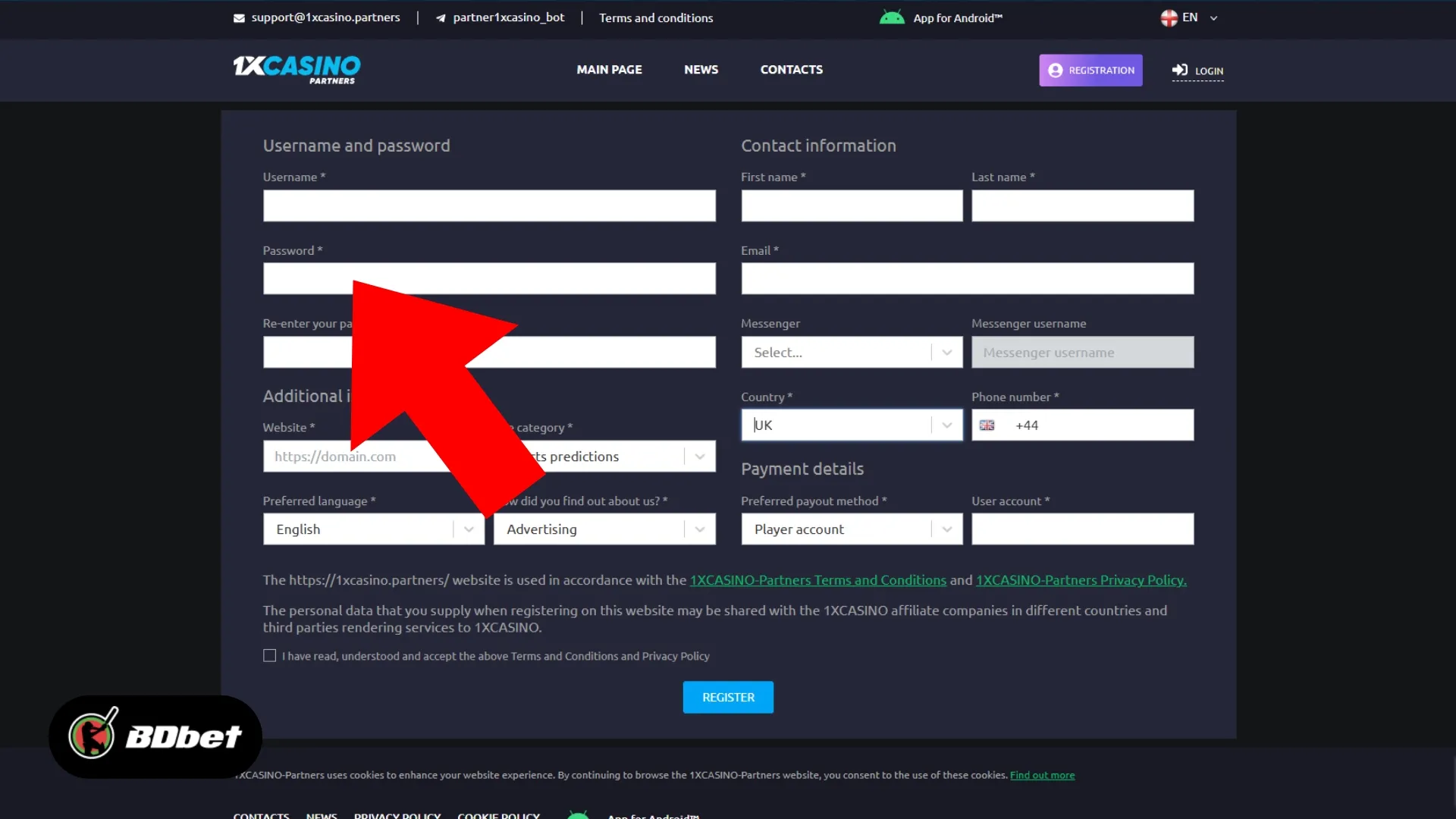 How to Create a 1xbet Partner Account