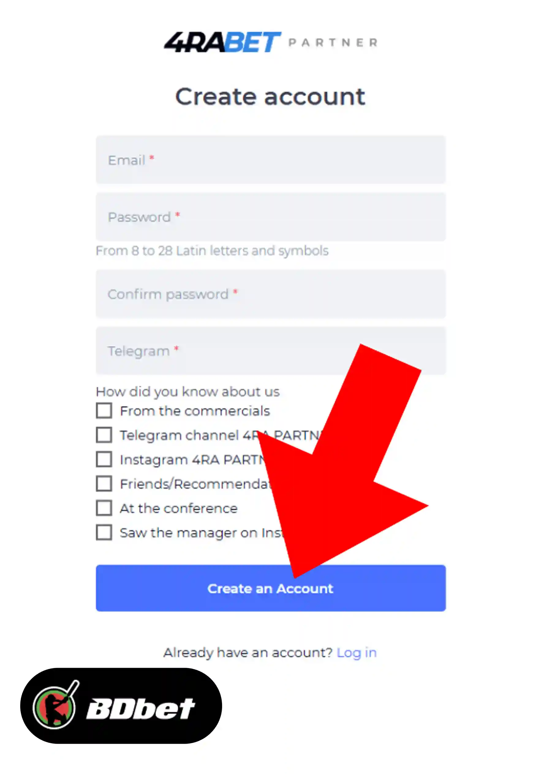 4rabet Affiliate Sign Up Process